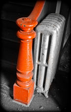 original late 1860's american freestanding elaborately turned solid walnut wood gethsemane missionary baptist church newel post with intact cap and handrail