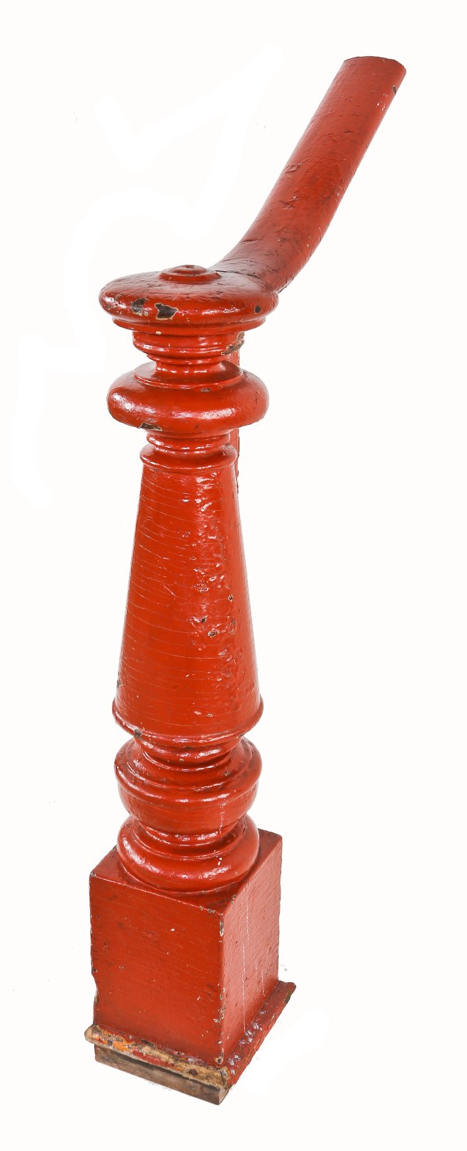 original late 1860's american freestanding elaborately turned solid walnut wood gethsemane missionary baptist church newel post with intact cap and handrail