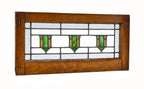 c. 1920's original antique american interior residential chicago bungalow leaded art glass prairie school transom window with gold lead flash glass