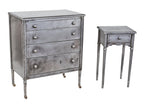 refinished late 1930's american depression-era cold-rolled pressed and folded steel compartmentalized mobile hospital "private room" dresser with original casters