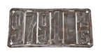 single-sided dated c. 1915 original industrial oversized refinished perforated commercial truck front grille stamped steel illinois 4-digit license plate