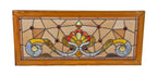 impressive early 20th century antique american late victorian era chicago residential leaded and stained glass transom window with multiple ruby red jewels