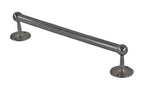 single original early 20th century original nickel-plated tubular brass metal interior residential lavatory or bathroom towel bar or rack with original brackets