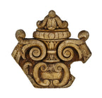 original c. 1926 original and intact interior polychromed heavy cast plaster granada theater lobby fragment with centrally located urn and scrollwork