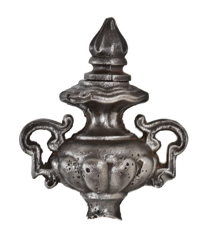 c. 1880's original and largely intact antique american victorian era ornamental cast iron exterior new york city brownstone urn fence newel post finial