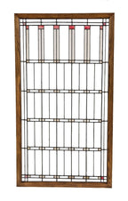 early 20th century historically-important frank lloyd-wright designed oversized william e. fricke house leaded art glass window with custom-built oak wood frame