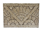 original american depression-era single-sided speckle-glazed nortown theater terra cotta art deco chevron motif frieze panel with rear cavities removed