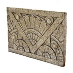 original american depression-era single-sided speckle-glazed nortown theater terra cotta art deco chevron motif frieze panel with rear cavities removed