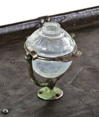 unique original fully functional and largely intact antique american industrial wall mount pennsylvania station lavatory or bathroom tilting liquid soap dispenser