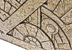 original american depression-era single-sided speckle-glazed nortown theater terra cotta art deco chevron motif frieze panel with rear cavities removed