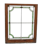 single early 20th century american arts & crafts or craftsman style leaded art glass interior residential hung sash window with original wood sash frame