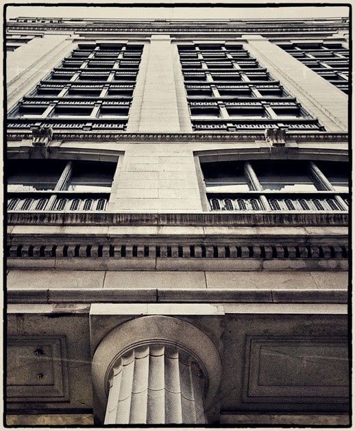 original 1904 oversized neoclassical style exterior northwestern railroad commercial office building ornamental corbel or bracket with original unrestored black paint finish