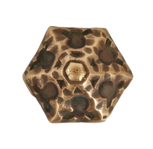 distinctive c. 1920's american antique ornamental cast bronze spanish revival style interior residential passage size doorknob with hammered finish