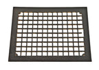 original early 20th century american craftsman style black enameled gridded cast iron interior residential floor register or grate with four screw holes
