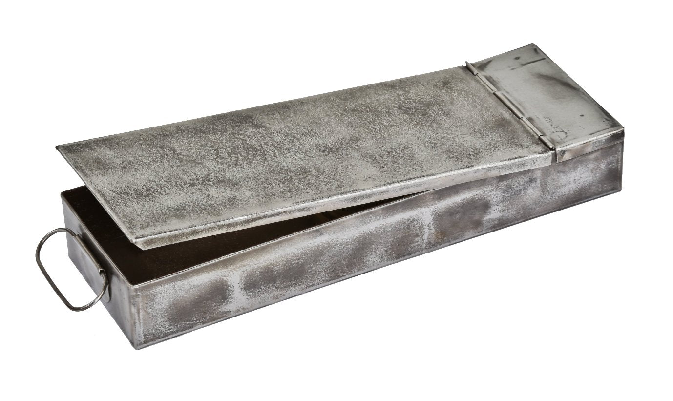 single c. 1920's original american antique industrial refinished lightweight noel bank basement vault room steel security deposit box with drop handle