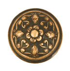 nicely designed all original c. 1900's antique american ornamental cast brass "mura" pattern banded rim passage size doorknob