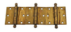 three original c. 1920's american antique diminutive interior residential craftsman home casement window sash frame loose pin hinges with ball finials