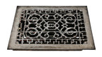 refinished late 19th century fully functional louvered ornamental cast iron interior residential floor or wall heat register or grate sealed with a clear coat lacquer
