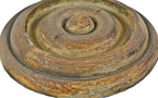 single oversized c. 1855 all original john kent russell exterior residential "bullseye" style painted pine wood corbel or bracket rosette