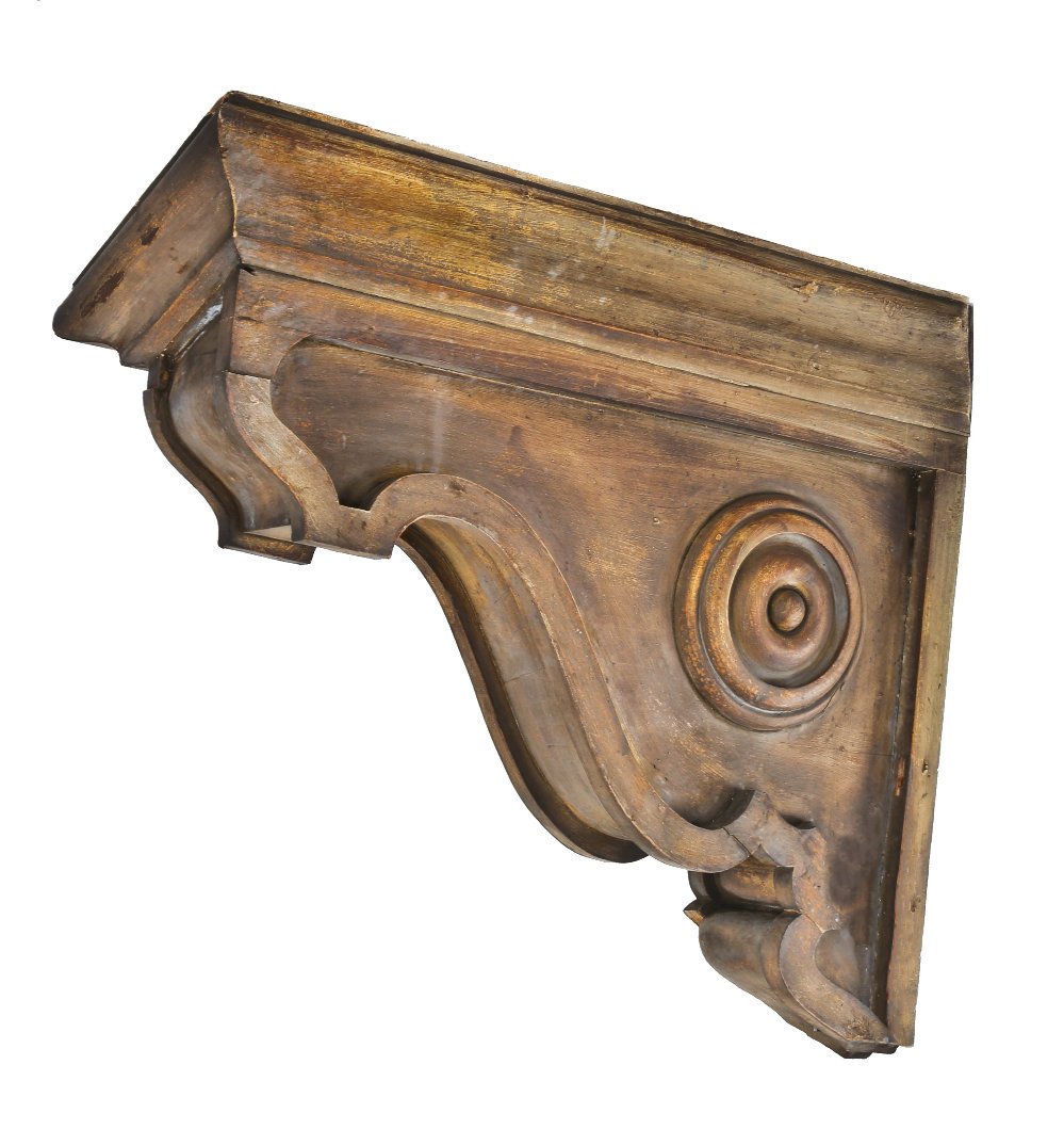 all original c. 1855 historically important exterior residential oversized john kent russell residence yellow pine wood eave bracket or corbel constructed with square nails