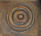 single oversized c. 1855 all original john kent russell exterior residential "bullseye" style painted pine wood corbel or bracket rosette