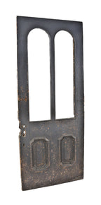 highly desirable all original c. 1860's american interior double arch-top john kent russell basement vestibule door with distinctive concave corner recessed panels