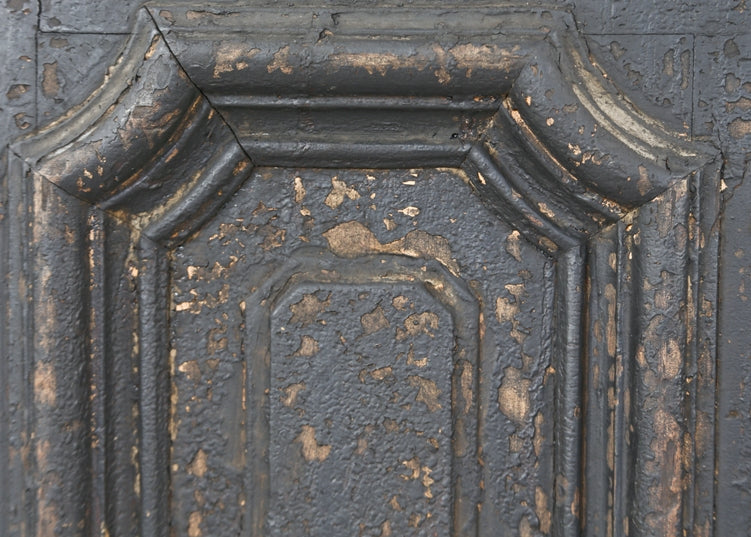 highly desirable all original c. 1860's american interior double arch-top john kent russell basement vestibule door with distinctive concave corner recessed panels