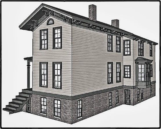pair of original pre-fire chicago fret-sawn white pine wood exterior corbels or brackets from john kent russell house