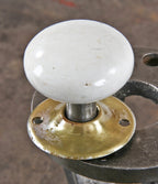 single c. 1860's antique american interior residential john kent russell residence passage door white porcelain doorknob with patented silver-plated brass rosette