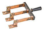 original c. early 20th century antique american industrial triple pole "cutter" switchboard nicely aged copper 125 volt knife switch with original turned black painted handle