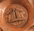 original diminutive stamped copper c. 1933-34 american art deco "century of progress" chicago world's fair pressed or stamped ash tray souvenir