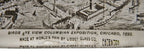 hard to find c. 1893 "world's columbian exposition" solid glass paperweight souvenir with opaque bottom fabricated in the libbey glass kiln located on the fairgrounds