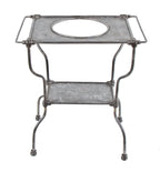 heavily reinforced early 20th century antique american medical stationary hospital operating cast and wrought iron soap basin stand with sturdy undershelf