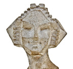 alfonso iannelli-designed single cast concrete midway gardens figural abstract "sprite" head cast from an original with custom-designed welded steel stand