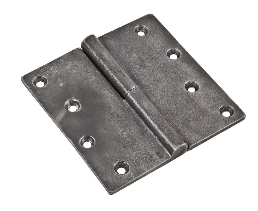 refinished c. 1863-65 unornamented single cast iron john kent russell interior residential passage door loose pin hinge or "butt" with four mounting holes on each leaf