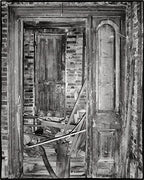 highly desirable all original c. 1860's american interior double arch-top john kent russell basement vestibule door with distinctive concave corner recessed panels