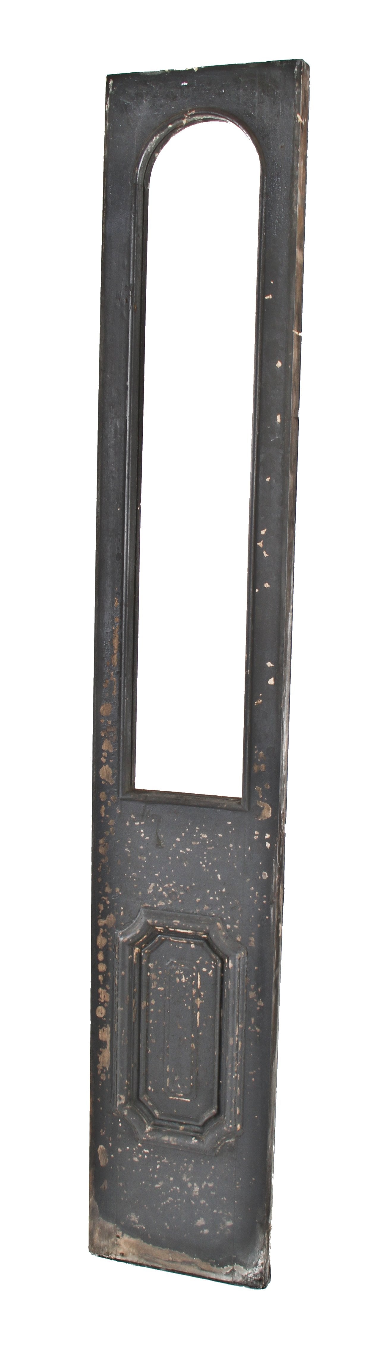 original c. 1860's american pre-fire john kent russell house interior basement painted pine wood vestibule side light with distinctive round top glass window