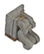 single pre-chicago fire c. 1860's original distressed diminutive painted pine wood exterior john kent russell bay window corbel or bracket with allover crazing
