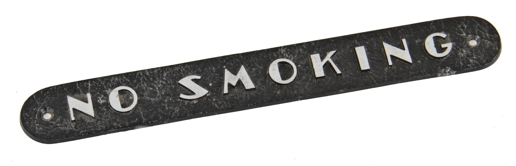 original c. 1930's american art deco style chicago office building single-sided "no smoking" cast aluminum informational sign with raised lettering