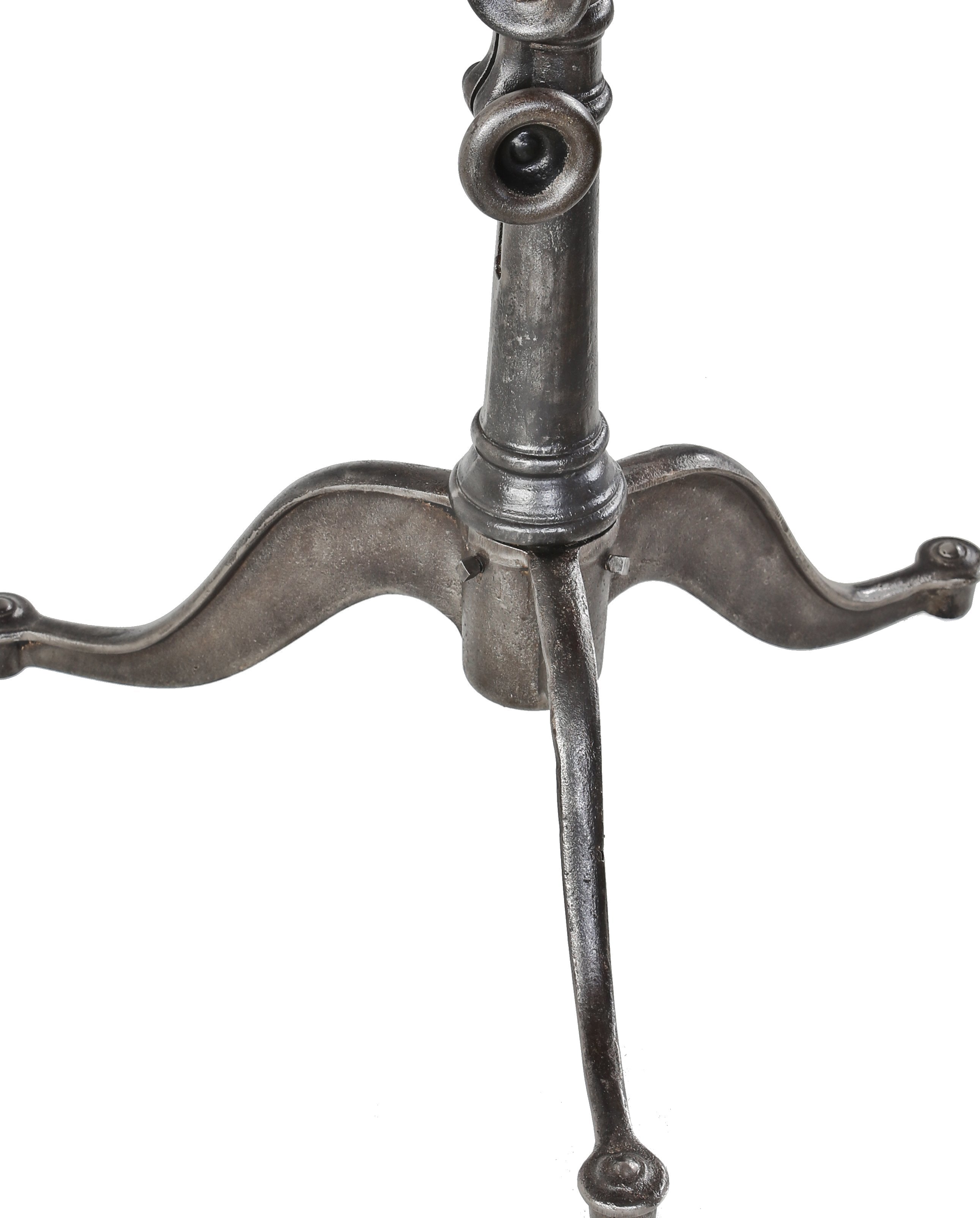 fully functional early 20th century "no. 2323" adjustable height stationary three-legged cast iron drafting table with desirable ledge or shelf or instruments