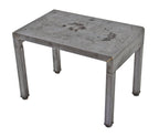 c. 1930's single original and intact american industrial bent tubular steel lightweight simmons vanity bench with a largely uniform brushed metal finish