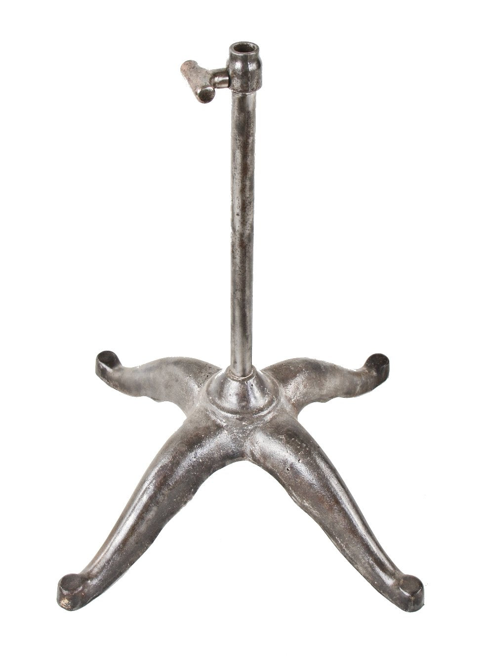 refinished early 20th century american industrial cast iron stationary dress form display stand weighted base with fanciful cabriole style legs