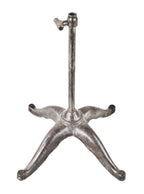 refinished early 20th century american industrial cast iron stationary dress form display stand weighted base with fanciful cabriole style legs