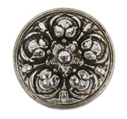 early 20th century antique american ornamental cast iron "pasco" pattern banded rim interior residential chrome-plated doorknob
