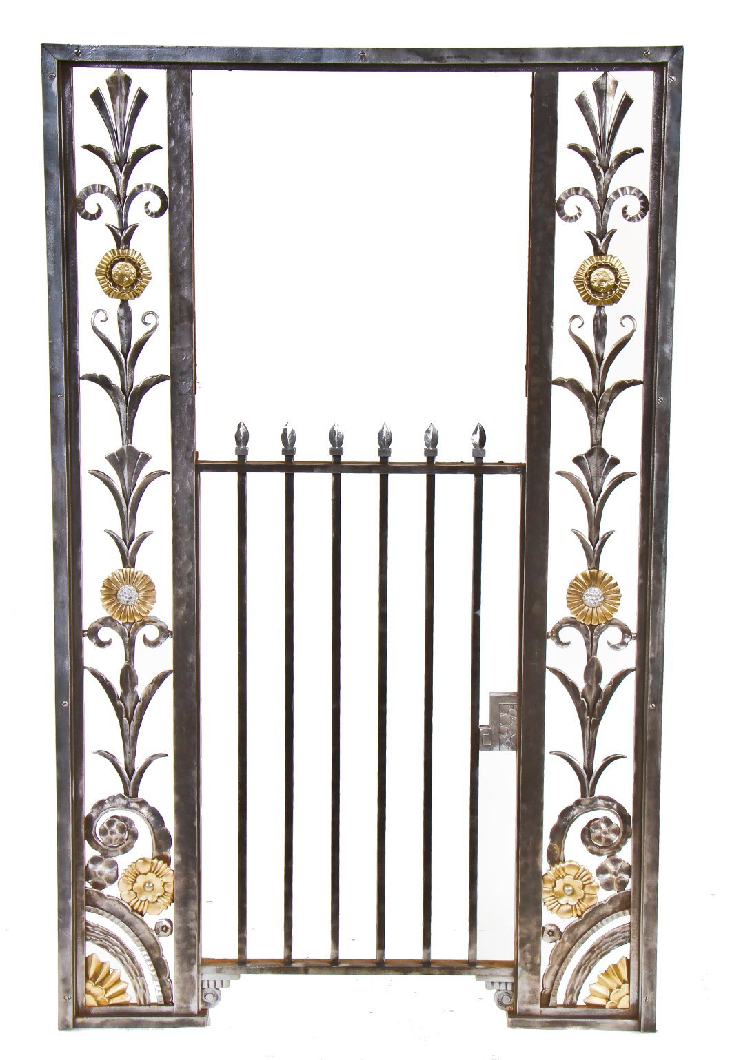 remarkable c. 1936 museum-quality third national bank building interior lobby complete art deco style steel-framed bank teller cage with fully functional hinged door