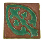 original and intact c. 1907-11 antique american arts & crafts grueby salesman sample matte glazed tile belonging to the odin j. oyen design firm