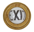 very unusual and visually distinctive all original c. 1930's american machine cast brass "speed ring" illuminated wall-mount theater exit light fixture with intact white opalescent glass globe