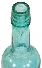 late 1860's original and intact privy dug antique american aqua green malt extract/tonic style bottle manufactured for joseph pederson