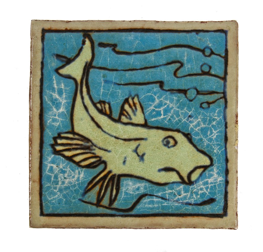 jarvis-hunt-designed late 1920's lakeshore drive athletic club interior pool room wall mount polychromatic nautical-themed enameled red clay figural tile