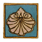 late 1920's original and intact polychromatic lakeshore drive athletic club glazed red clay interior pool room figural "clam shell" wall tile